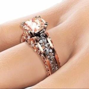 🔥14K Rose Gold Plated Gemstone Topaz Ring🔥